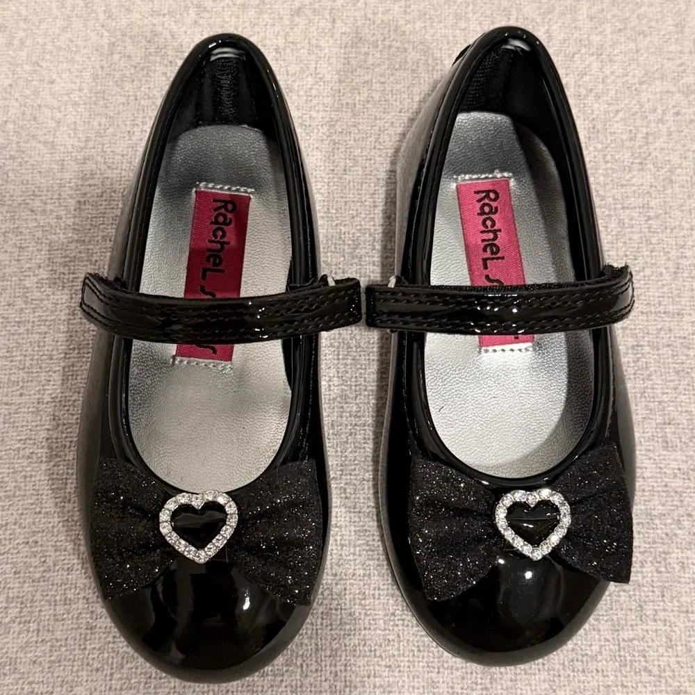 NWOT Rachel Shoes Lil Annalise black patent dress shoes size little girls 6C